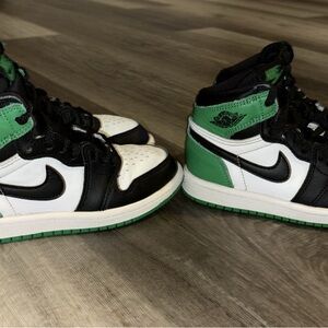 Nike Air Jordan 1 High Lucky Green Green White (Size 11C & 13C) BOTH